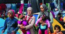Women and children at a refugee centre in Greece Refugees human rights social workers international BASW