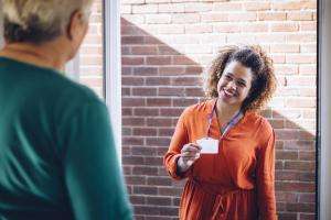Social worker during a home visit