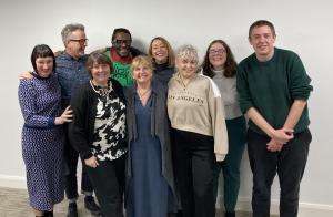 Members of the BASW England Team stand in the BASW Offices