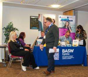 Exhibition area of the BASW Cymru annual conference