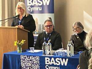 BASW Cymru Director, Prof Sam Baron, also welcoming delegates to the Conference in Cardiff