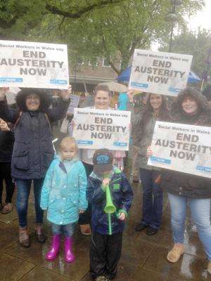 An anti-austerity march in Wales