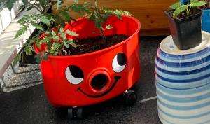 henry hoover Henry the hoover used as a plant pot