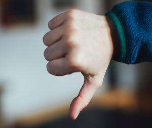 markus spiske wn k jx9lj0 unsplash Image by Markus Spiske depicting a thumbs down by an anonymous child