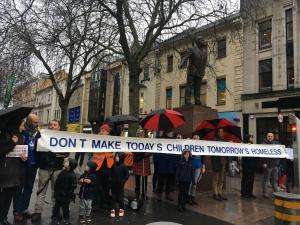 cymru homelessness protest BASW Cymru take action against Homelessness in peaceful protest
