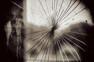 smashed window