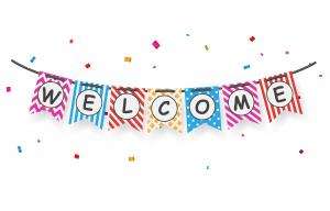 welcome banner website A bunting banner that spells out "WELCOME"